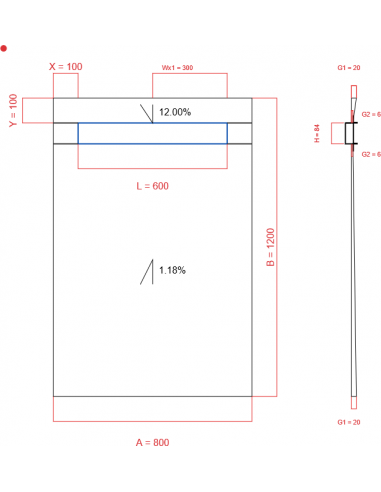 Showerlay Wiper 2 way 800 x 1200 mm...