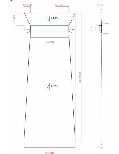 Showerlay Wiper 4 way 800 x 2000 mm...