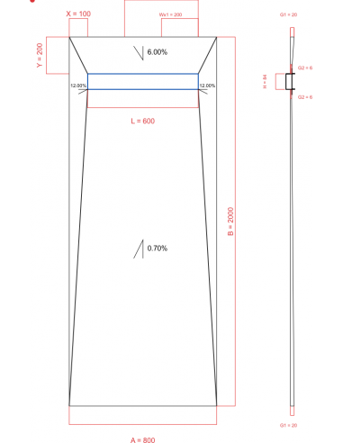 Showerlay Wiper 4 way 800 x 2000 mm...