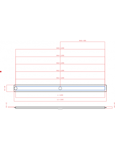 Linear drain Wiper 1200 mm Elite slim...