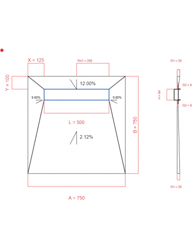 Showerbase Wiper 4 way 750 x 750 mm...