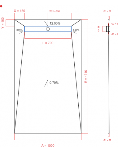 Showerlay Wiper 4 way 1000 x 1710 mm...