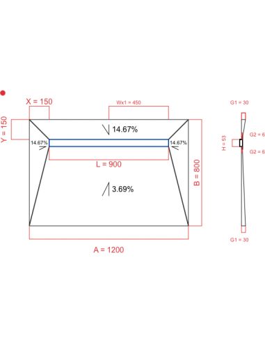 Laybase Wiper 4 way 1200 x 800 mm...