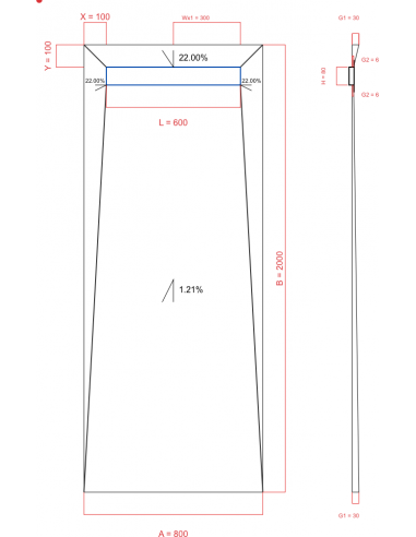 Showerlay Wiper 4 way 800 x 2000 mm...