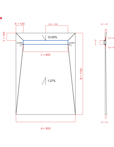 Showerlay Wiper 4 way 800 x 1100 mm...