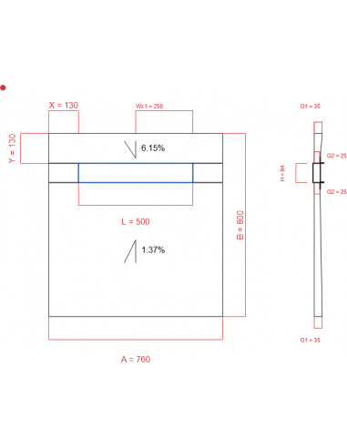 Showerlay Wiper 2 way 760 x 800 mm...