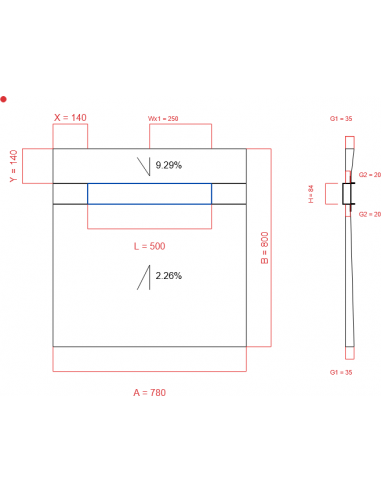 Showerlay Wiper 2 way 780 x 800 mm...