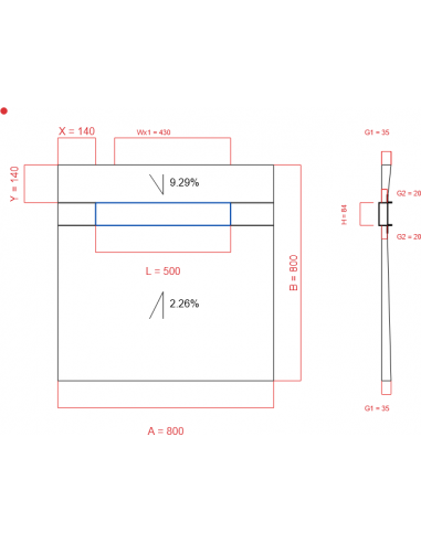 Showerlay Wiper 2 way 800 x 800 mm...