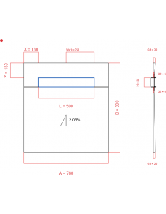 Showerlay Wiper 1 way 760 x...