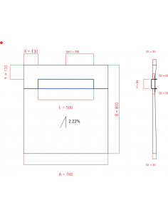 Showerlay Wiper 1 way 760 x...