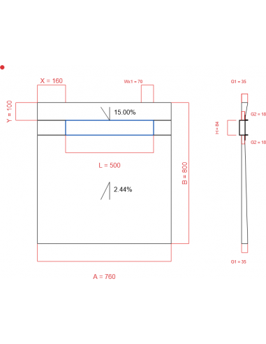 Showerlay Wiper 2 way 760 x 800 mm...