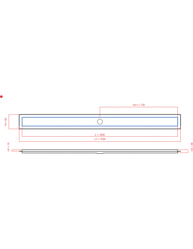 Linear drain Wiper 1500 mm Premium...