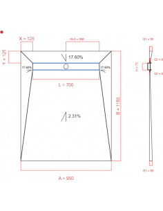 Showerlay Wiper 4 way 950 x...