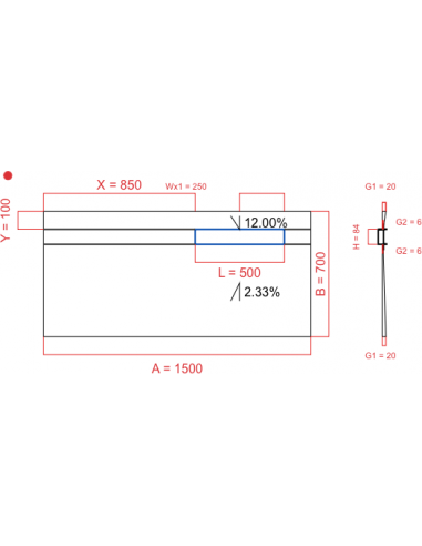 Showerlay Wiper 2 way 1500 x 700 mm...