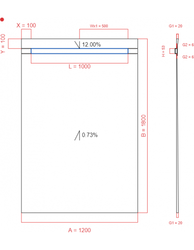 Showerlay Wiper 2 way 1200 x 1800 mm...