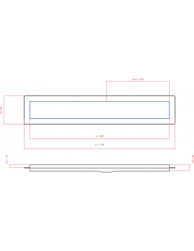 Linear drain Wiper 690 mm Premium...