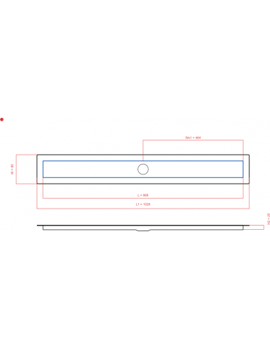 Linear drain Wiper 968 mm Invisible...