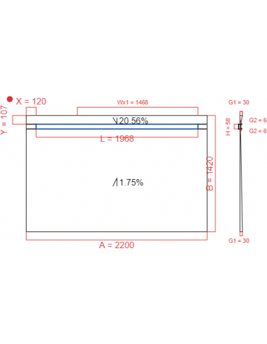 Showerlay Wiper 2 way 2200 x 1420 mm...