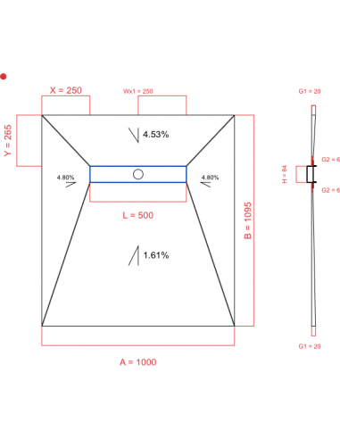 Showerlay Wiper 4 way 1000 x 1095 mm...