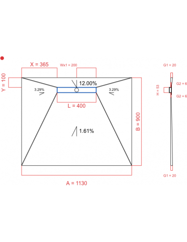 Showerlay Wiper 4 way 1130 x 900 mm...