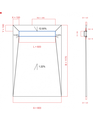 Showerlay Wiper 4 way 800 x 1170 mm...