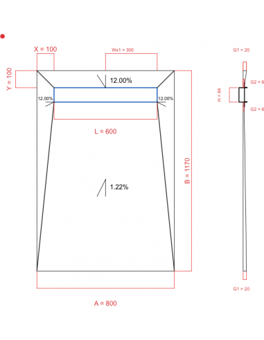 Showerlay Wiper 4 way 800 x 1170 mm...