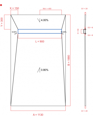 Showerlay Wiper 4 way 1130 x 1880 mm...