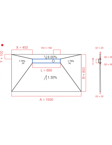 Showerlay Wiper 4 way 1500 x 800 mm...