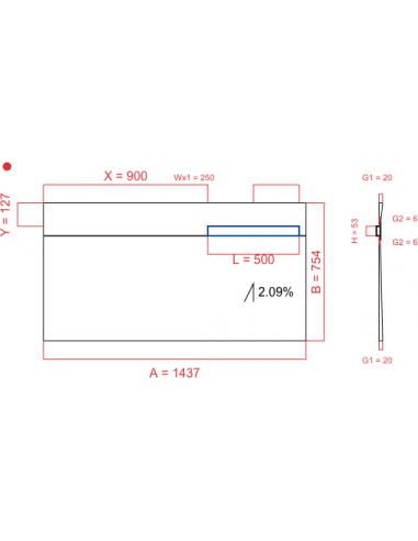 Laybase Wiper 1 way 1437 x 754 mm...