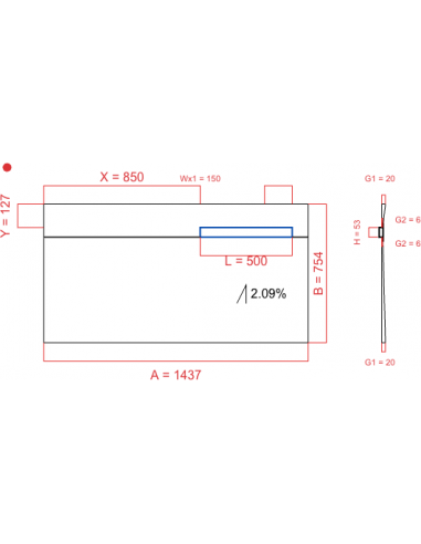 Laybase Wiper 1 way 1437 x 754 mm...