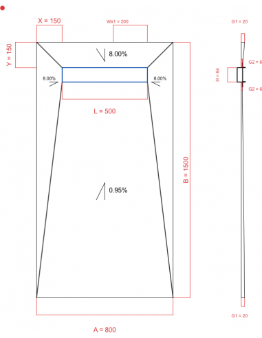 Showerlay Wiper 4 way 800 x 1500 mm...