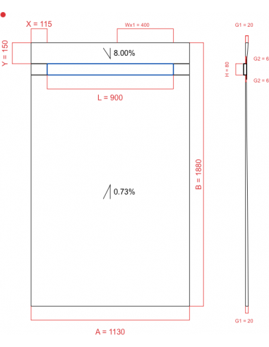 Showerlay Wiper 2 way 1130 x 1880 mm...