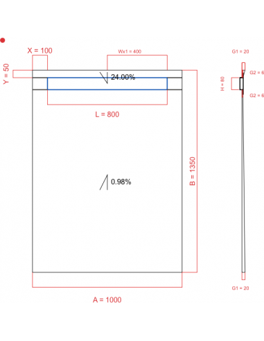 Showerlay Wiper 2 way 1000 x 1350 mm...