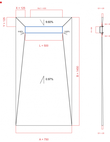 Showerlay Wiper 4 way 750 x 1450 mm...