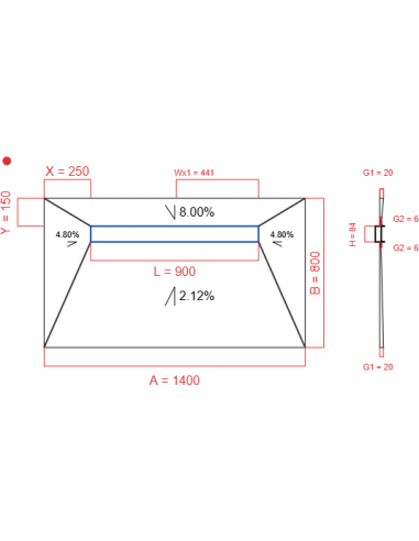 Showerlay Wiper 4 way 1400 x 800 mm...