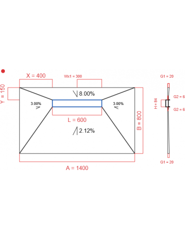Showerlay Wiper 4 way 1400 x 800 mm...