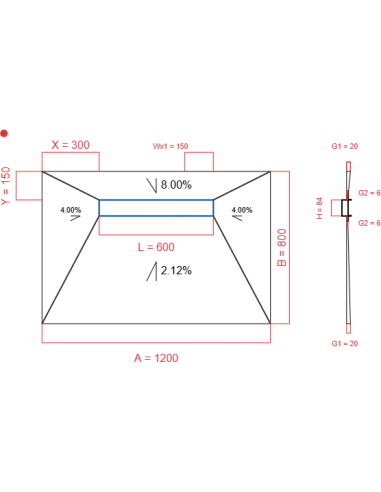 Showerlay Wiper 4 way 1200 x 800 mm...