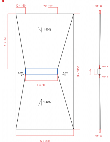 Showerlay Wiper 4 way 900 x 1800 mm...