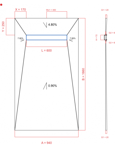 Showerlay Wiper 4 way 940 x 1660 mm...