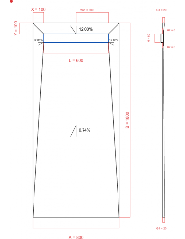 Showerlay Wiper 4 way 800 x 1800 mm...
