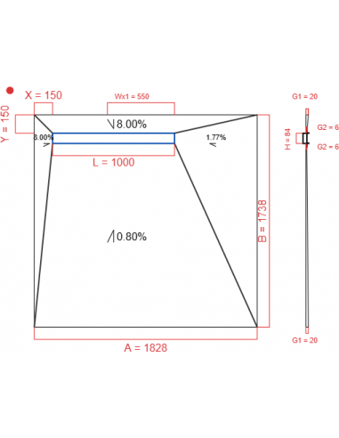 Showerlay Wiper 4 way 1828 x 1738 mm...