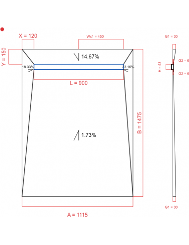Laybase Wiper 4 way 1115 x 1475 mm...