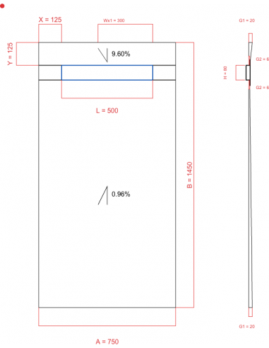 Laybase Wiper 2 way 750 x 1450 mm...
