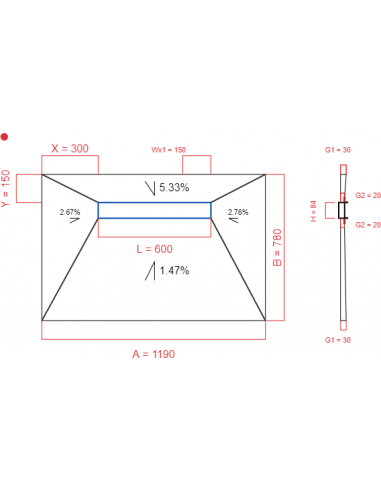 Showerlay Wiper 4 way 1190 x 780 mm...