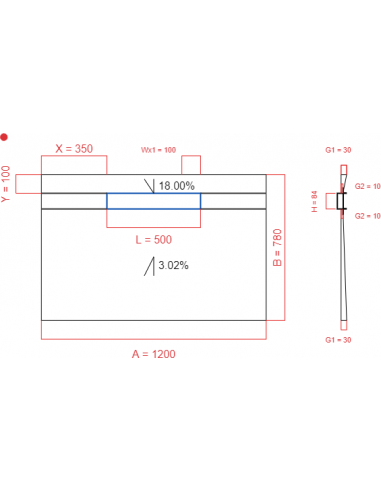 Showerlay Wiper 2 way 1200 x 780 mm...