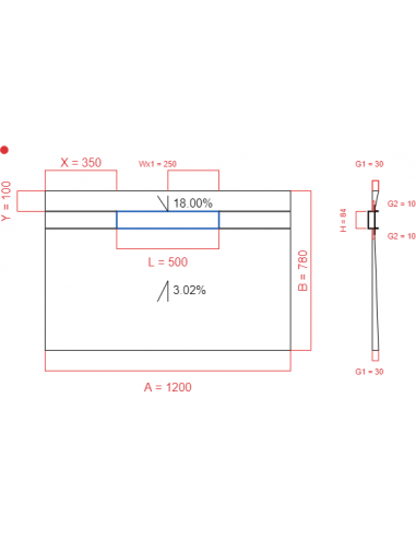 Showerlay Wiper 2 way 1200 x 780 mm...
