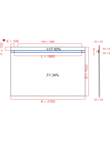 Showerlay Wiper 2 way 2160 x 1420 mm...