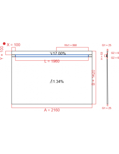 Showerlay Wiper 2 way 2160 x 1420 mm...