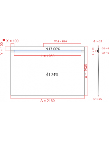 Showerlay Wiper 2 way 2160 x 1420 mm...