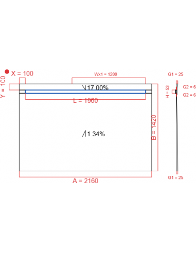 Showerlay Wiper 2 way 2160 x 1420 mm...